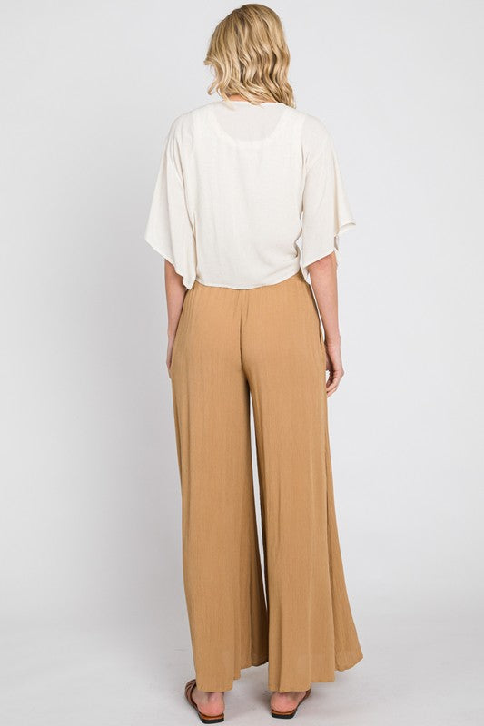 Linen Tie Front Kimono in Cream