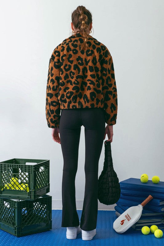Leopard Print Sherpa Jacket