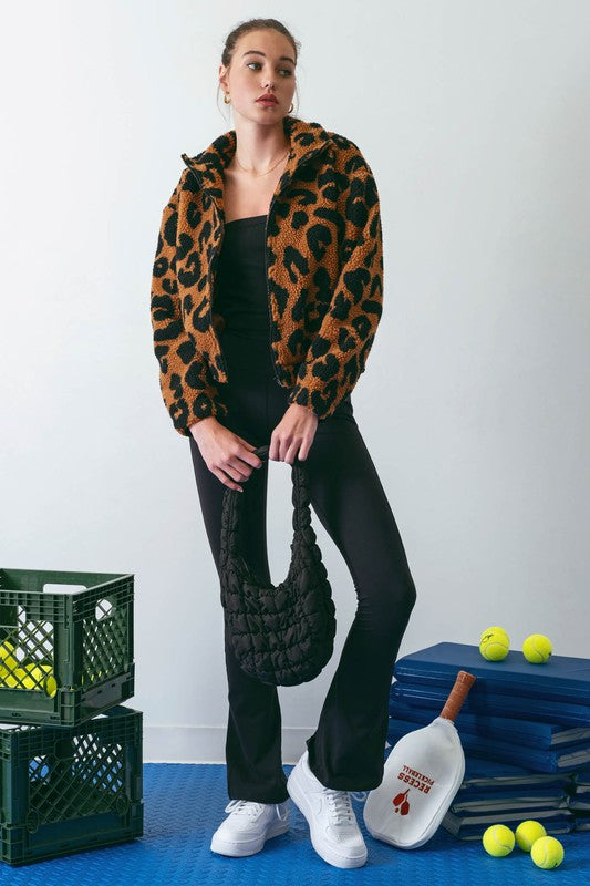 Leopard Print Sherpa Jacket