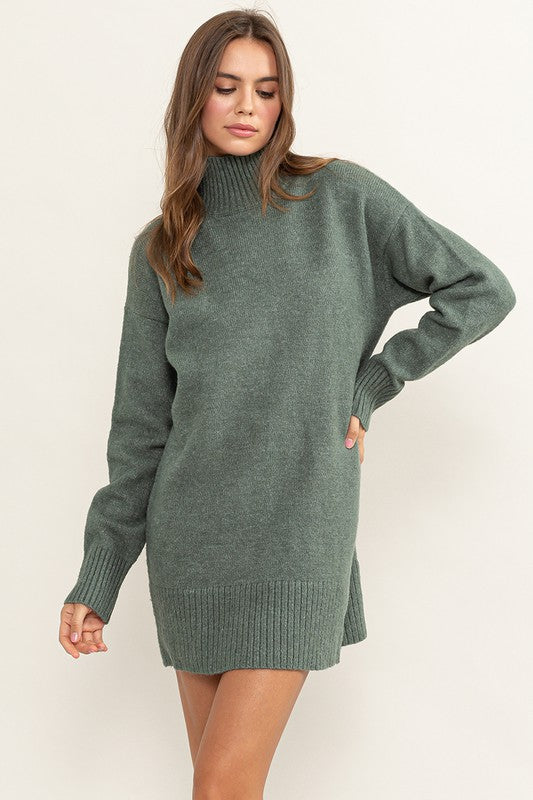 Sweater dress hotsell high neck