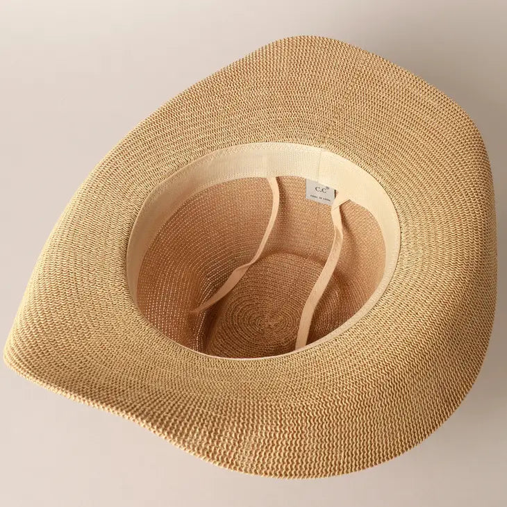 Beaded Cowgirl Hat in Tan