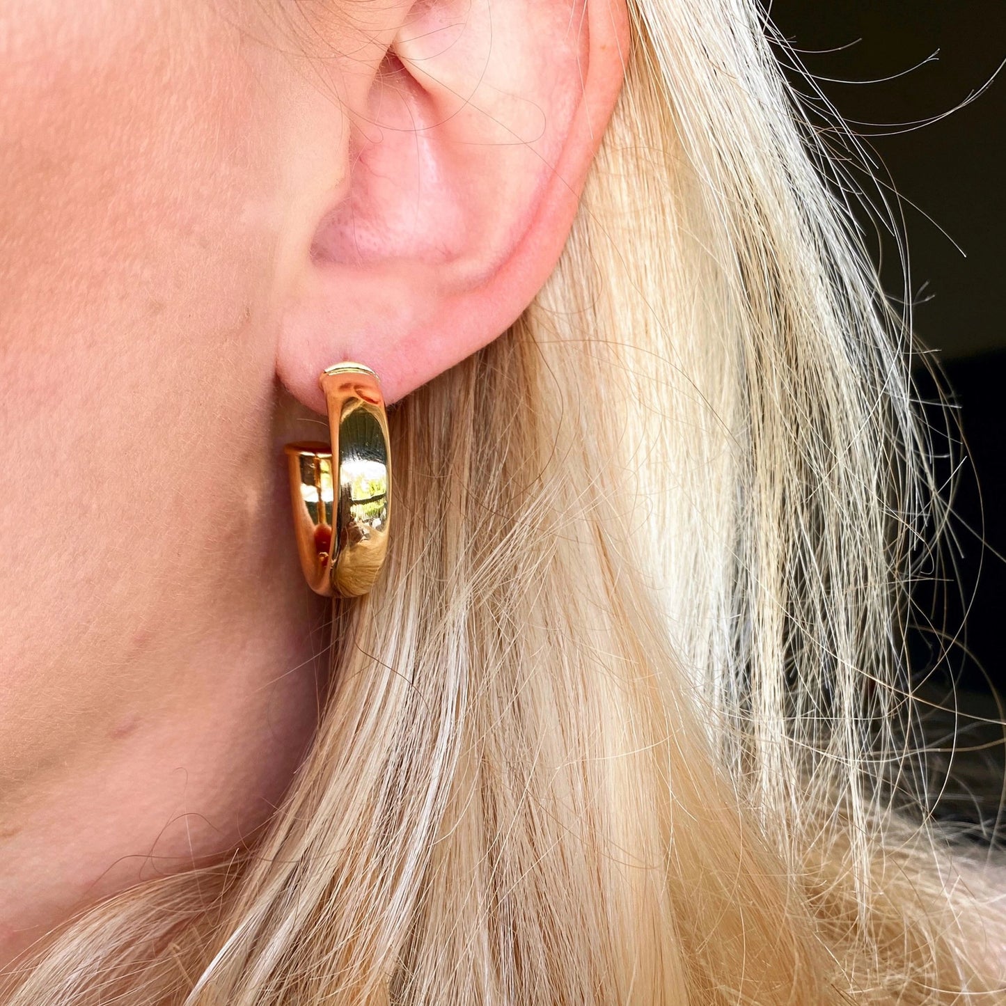 Slightly Twisted Gold C Hoop