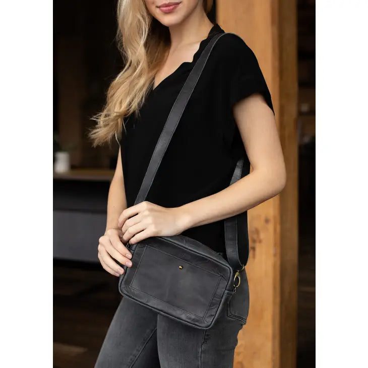 Black Leather Crossbody Purse
