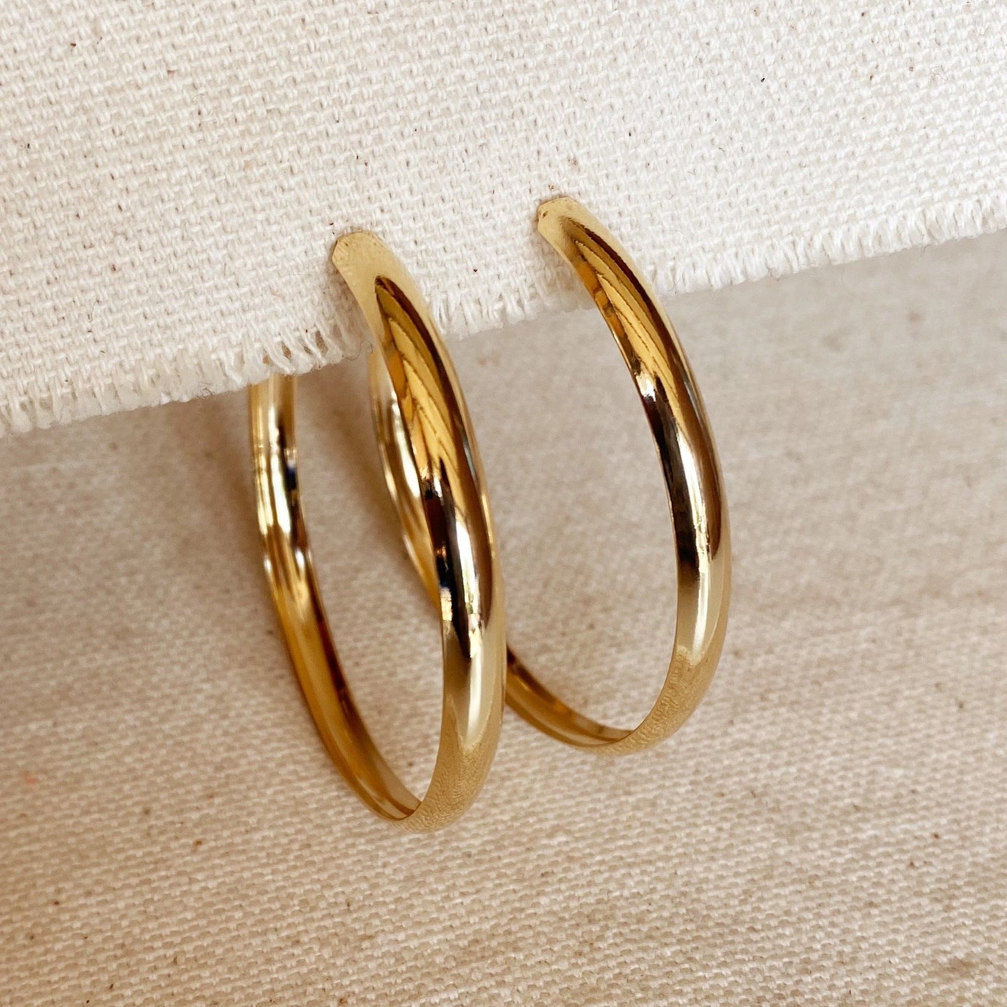 Large Gold C-Hoop Earrings