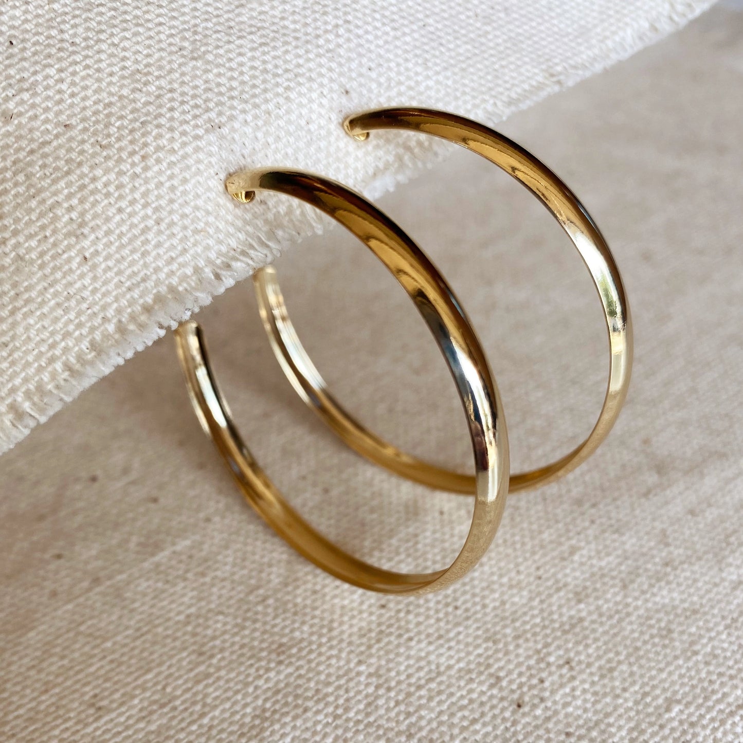 Large Gold C-Hoop Earrings