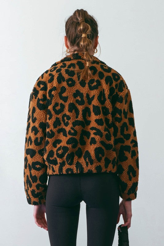 Leopard Print Sherpa Jacket