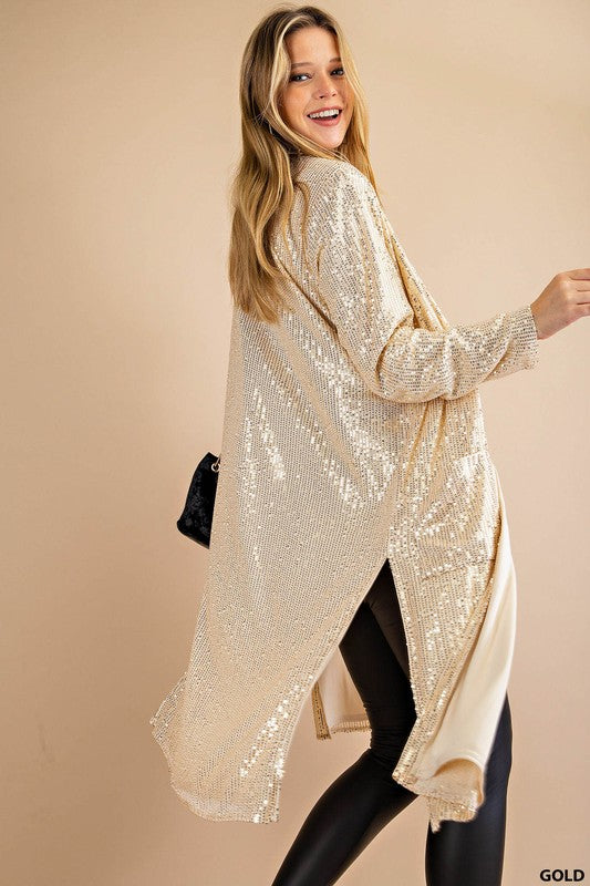 Sequin hotsell cardigan gold