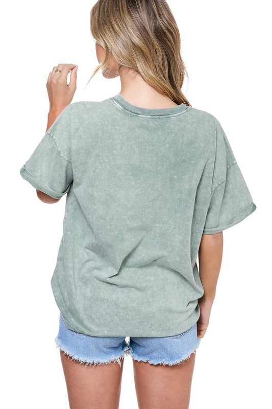 Oversized Cowgirls Tee in Mint Green