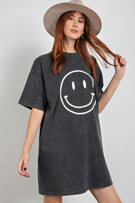 Smiley Cotton T-Shirt Dress